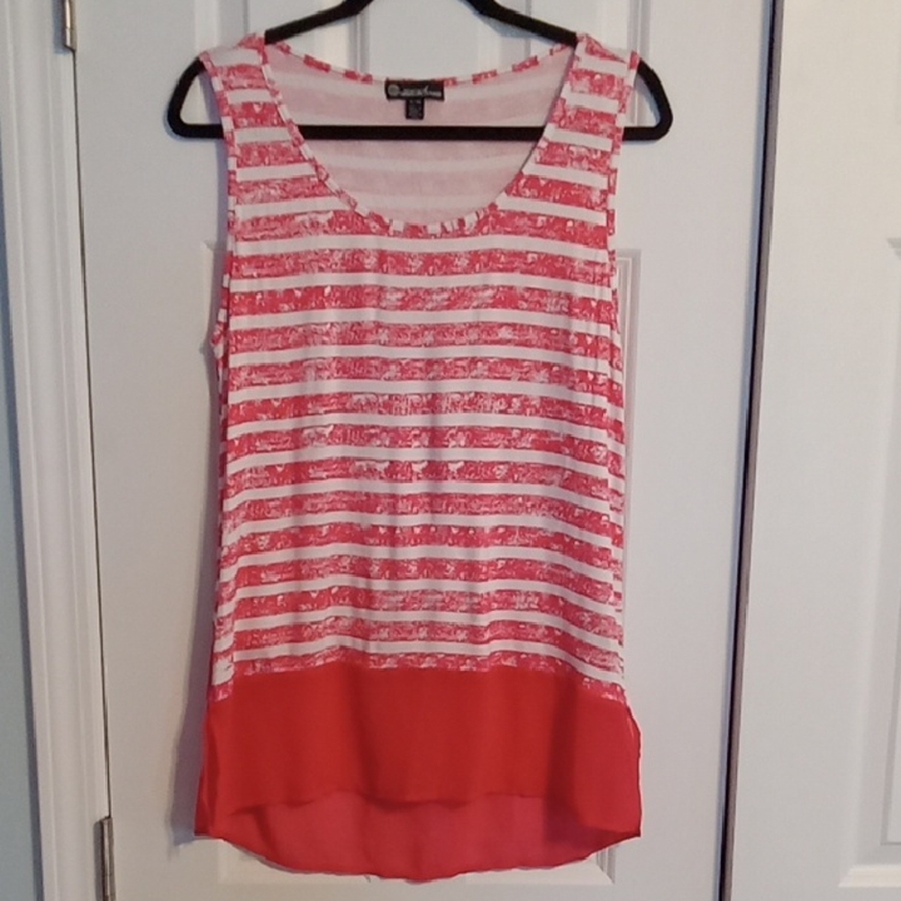 Signature Studio Red and White Striped Tunic